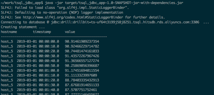 JDBC based TSQL Queries Time Series Database Alibaba Cloud 