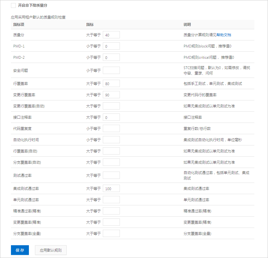 应用质量规则