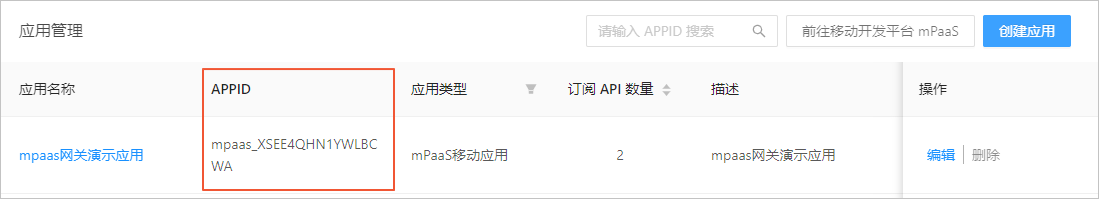 应用标识 APPID