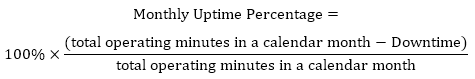 Monthly Uptime Percentage