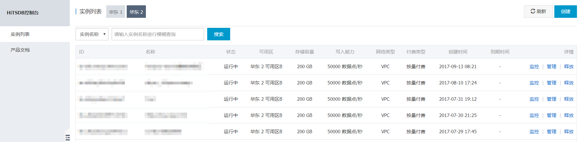 创建实例_实例管理_用户指南_时序数据库 TSDB_时序时空数据库TSDB