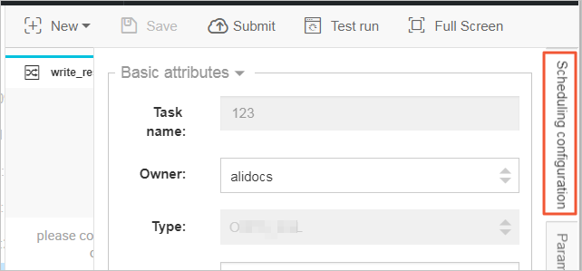Scheduling configuration