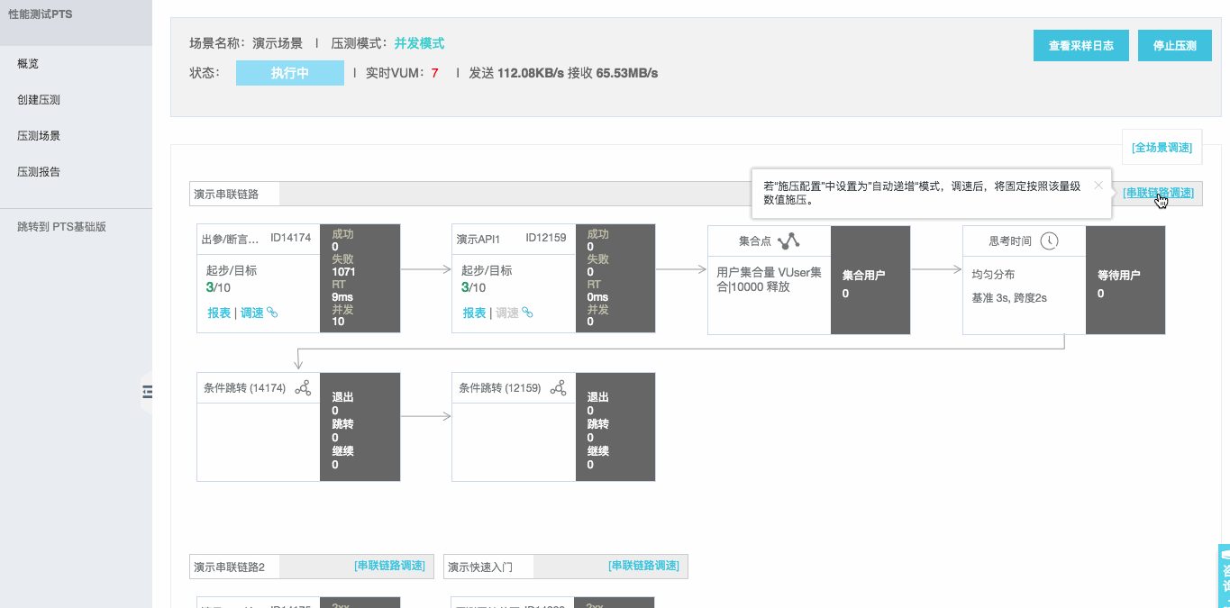 启动压测并调速_操作指南_性能测试 pts-阿里云